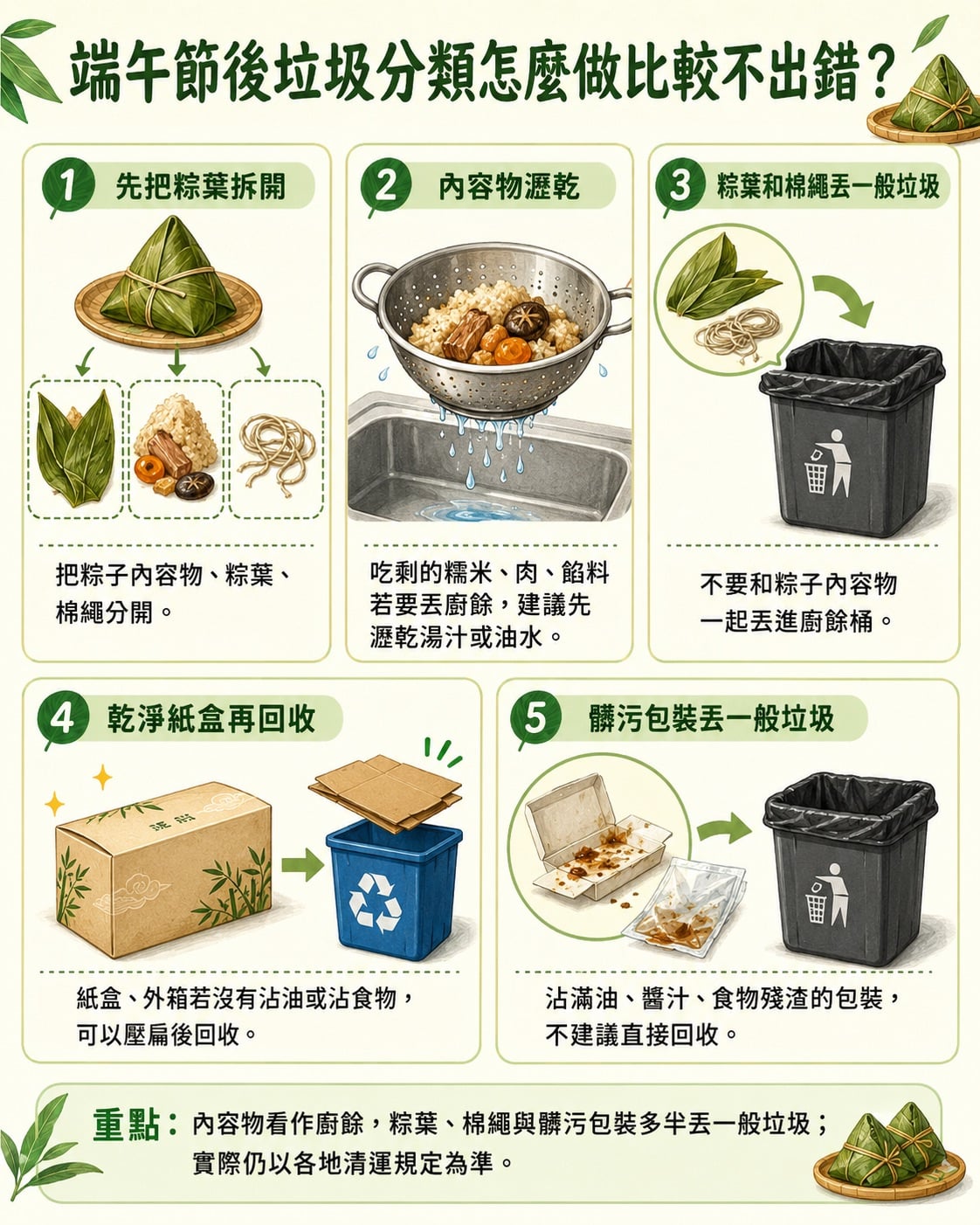 端午節後垃圾分類教學圖